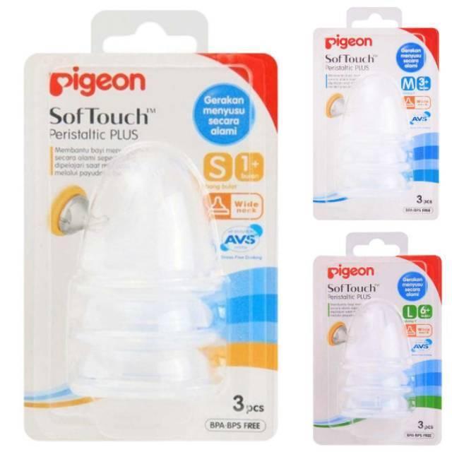 PIGEON PERISTALTIC + NIPPLE BLISTER 3 PCS - L
