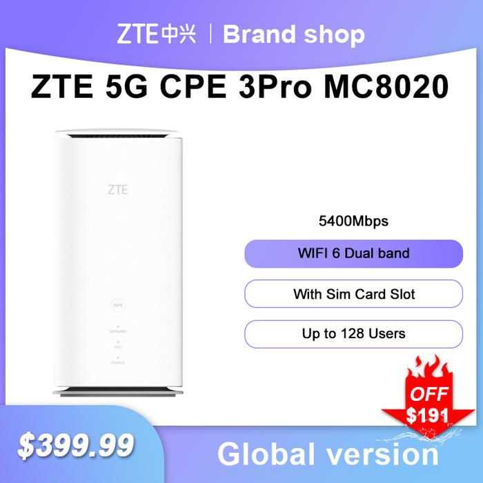 ZTE 5G CPE 3 Pro MC8020 5G Modem CPE WIFI 6 Dual Band 5400Mbps