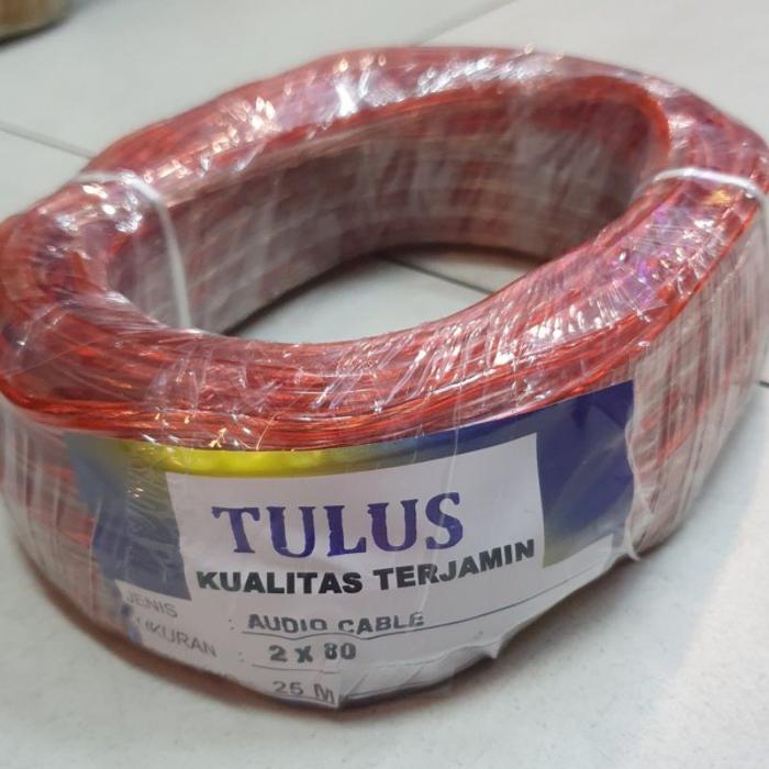 Kabel Speaker Tulus/Serabut Listrik Transparan 2X80 25 Meter