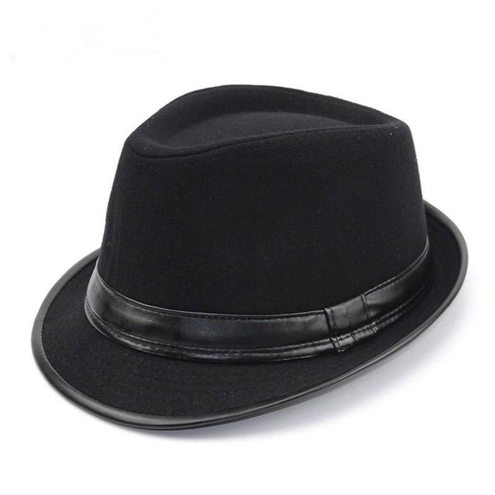 Topi fedora kulit domba asli pria/topi laken pria/topi tompi/100% ori