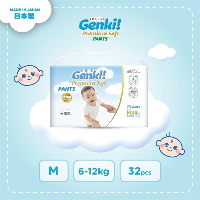Nepia Genki Pants M32 M 32 Perekat Diaper Popok Bayi Baby Popok #Gratisongkir