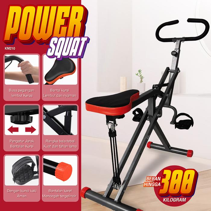 BG SPORT Power Squat Alat Fitness Sepeda Fitness Power Rider Alat Olahraga KM-2010