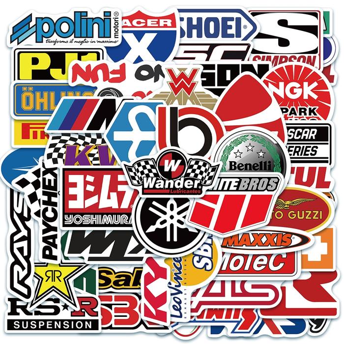 [50PCS]Stiker Motor Logo Keren Stiker Pack Decal Vinyl Anti Air- Sticker Aesthetic Buku Journal Kope