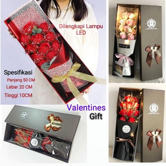 ws Buket bunga Sabun Led valentine Gift Rose