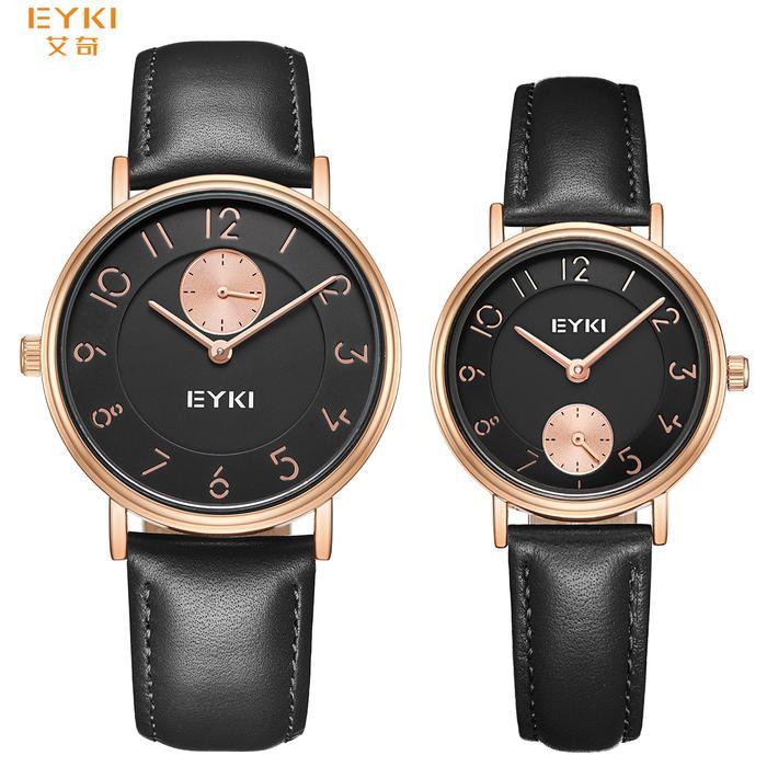 STOK TERBATAS EYKI Jam Tangan Couple/pasangan Kulit Asli Genuine Leather Original E1162L