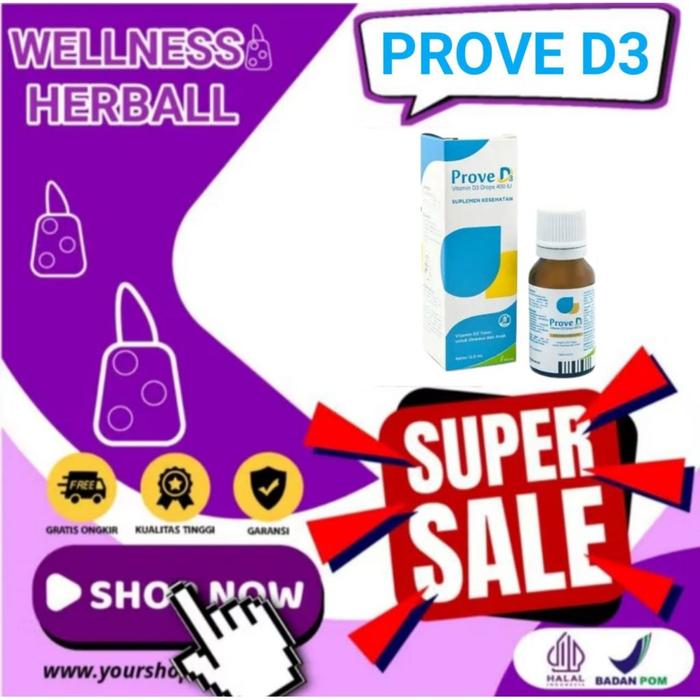PROVE D3 DROPS 400 IU ® Vitamin D3 400 IU Tetes Multivitamin Untuk Dewasa dan Anak Untuk Menjaga Day