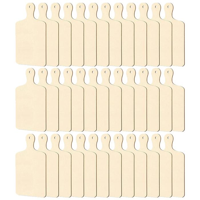 Papan pemotong Mini kayu 36 buah, dengan pegangan kerajinan kayu Mini