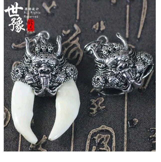 ring liontin taring dowble gaya vintage rare intem