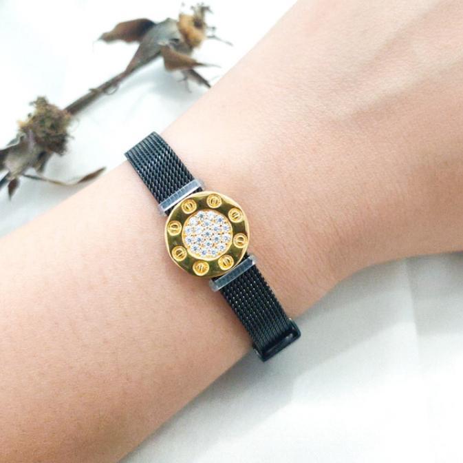 GELANG WANITA MODEL BULAT PANDORA ELEGANT MEWAH STYLISH EMAS ASLI