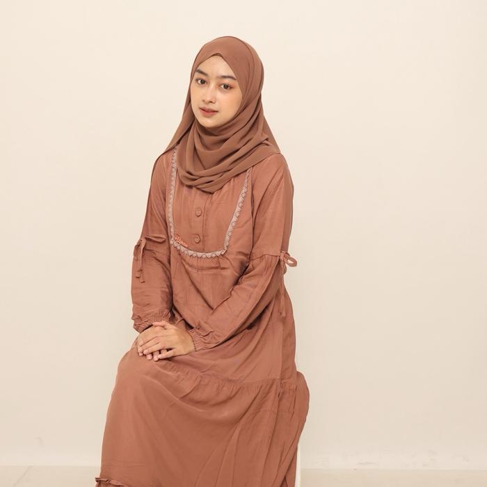 Gamis Canda Rayon Polos Renda