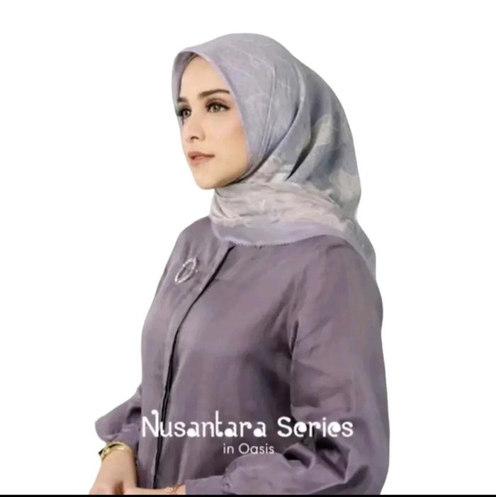 Buttonscarves nusantara series in oasis voil Square