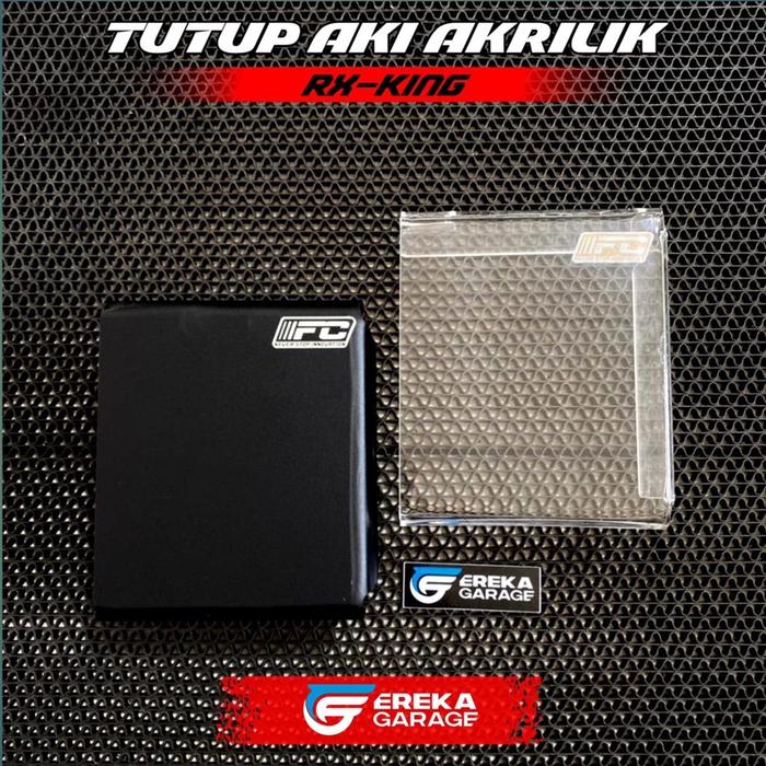 Firmanchoating TUTUP AKI ACCU AKRILIK RX KING ORIGINAL Hitam Dof dan Transaparan untuk Motor RX King
