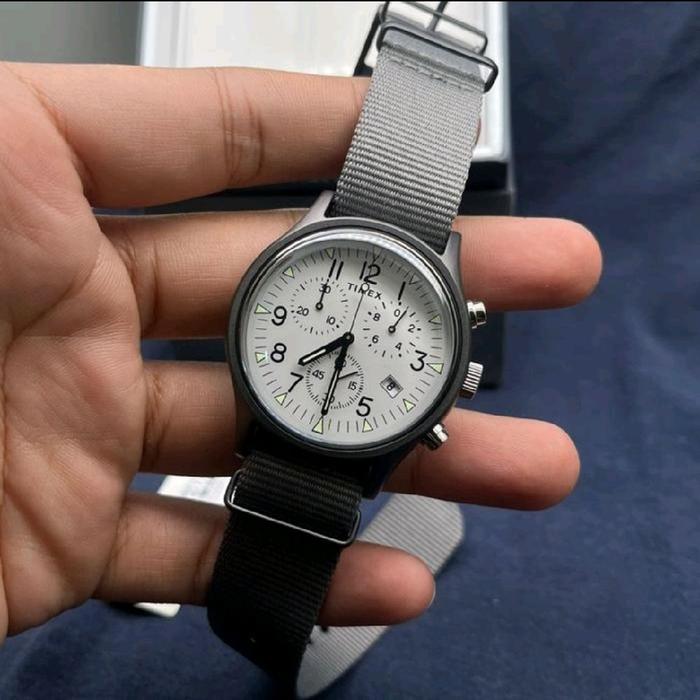 JAM TANGAN PRIA TIMEX TW2T10900 MK1 CHRONOGRAPH QUARTZ GREY DIAL ORIGINAL BEST SELLER