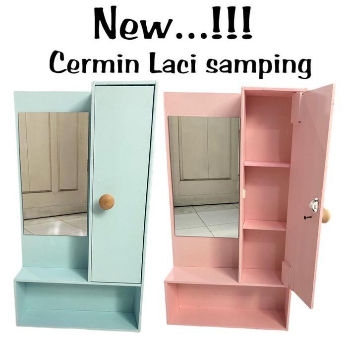Kaca rias laci samping/rak kosmetik/cermin laci samping/cermin rias/kaca rias/tempat make up/alat ma