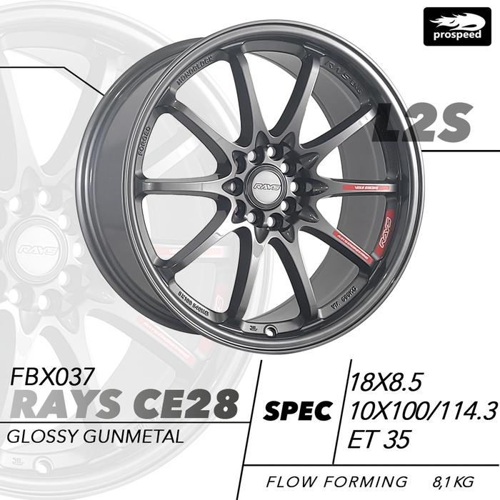 FBX037/RAYS CE28 GLOSSY GUNMETAL VELG JF LUXURY R18