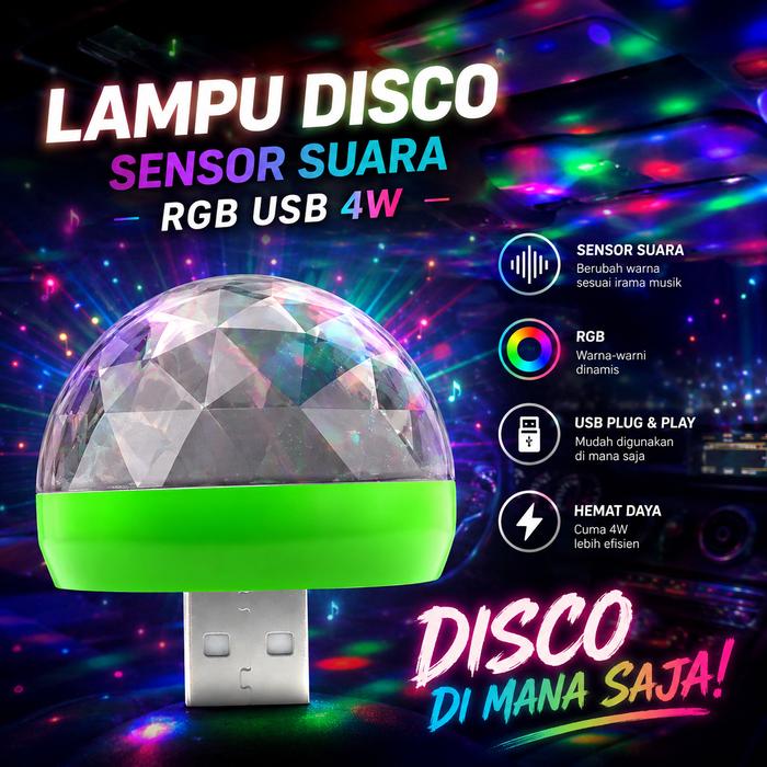 Mtos Mall | Lampu Disco RGB | Lampu Proyektor LED | Lampu Musik Sensor Suara