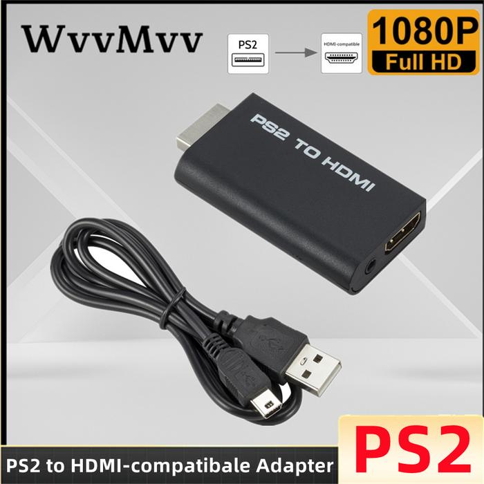 PS2 to HDMI-compatibale Audio Video Converter Adapter 480i/480p/576i With 3.5mm Audio Output Support