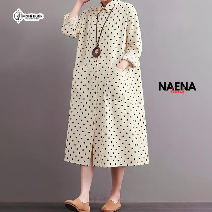 Imani Butik - Fashion Muslim Wanita Tunik Naena Motif Kotak bahan Katun Yandied  Lembut Halus