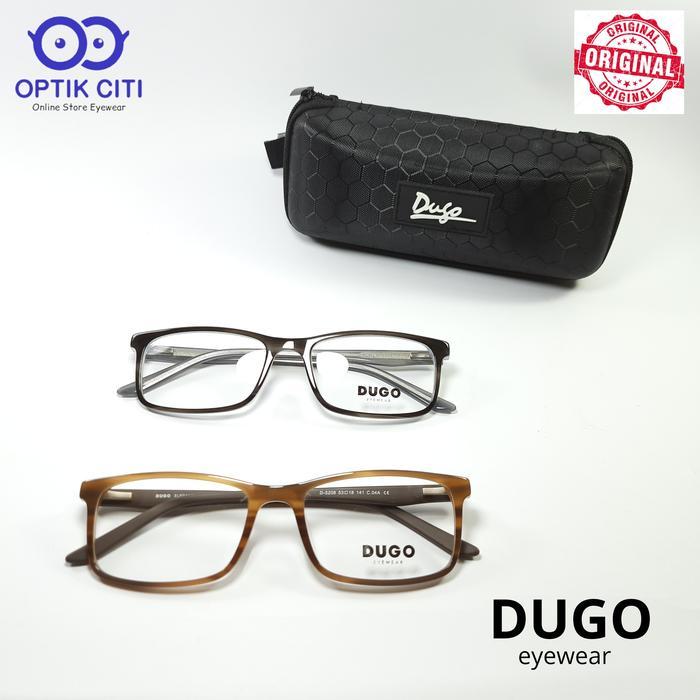 Frame Kacamata Pria Wanita Dugo 5208 Motif Kayu Original Gratis Lensa Terlaris