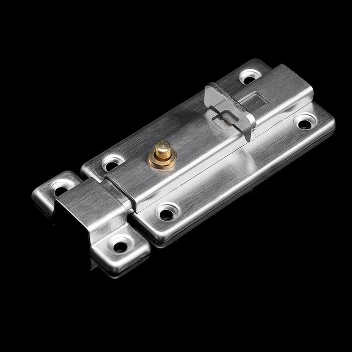 Grendel Pintu Slot Stainless Tombol Otomatis | Grendel Kunci Pintu Selot Otomatis 4 Inch