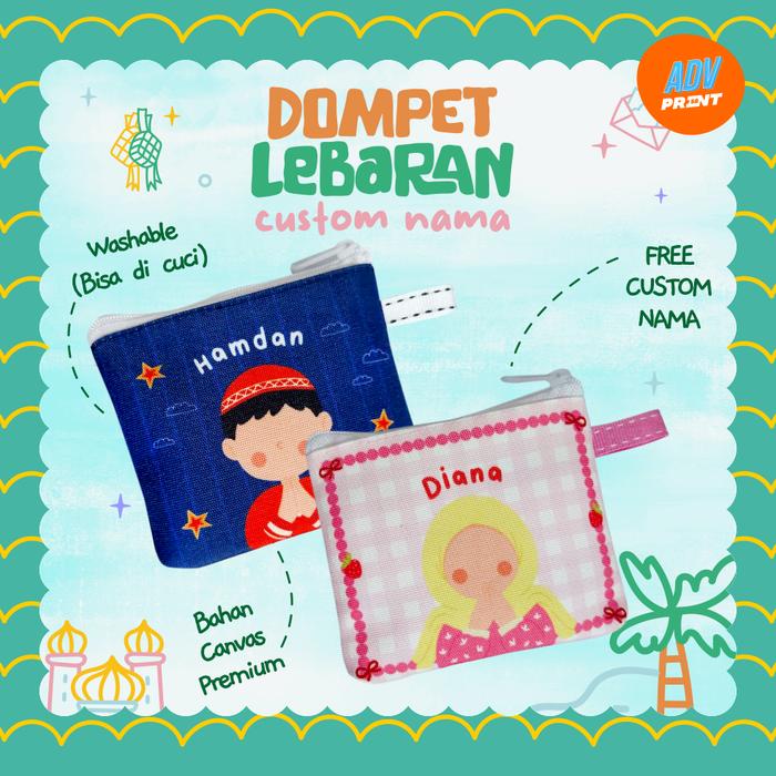 Dompet Lebaran / Dompet Koin / Amplop Lebaran / GRATIS Custom Nama (Model Kotak)