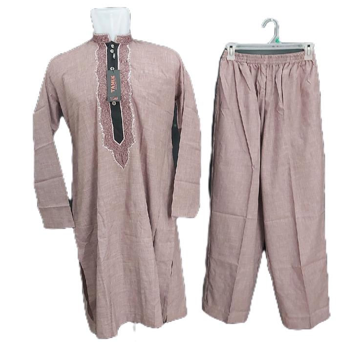 Setelan Kurta Pakistan Merk Tamer Exclusive - Koko Al Hadj Original Model - Formal, Katun - Muslim N