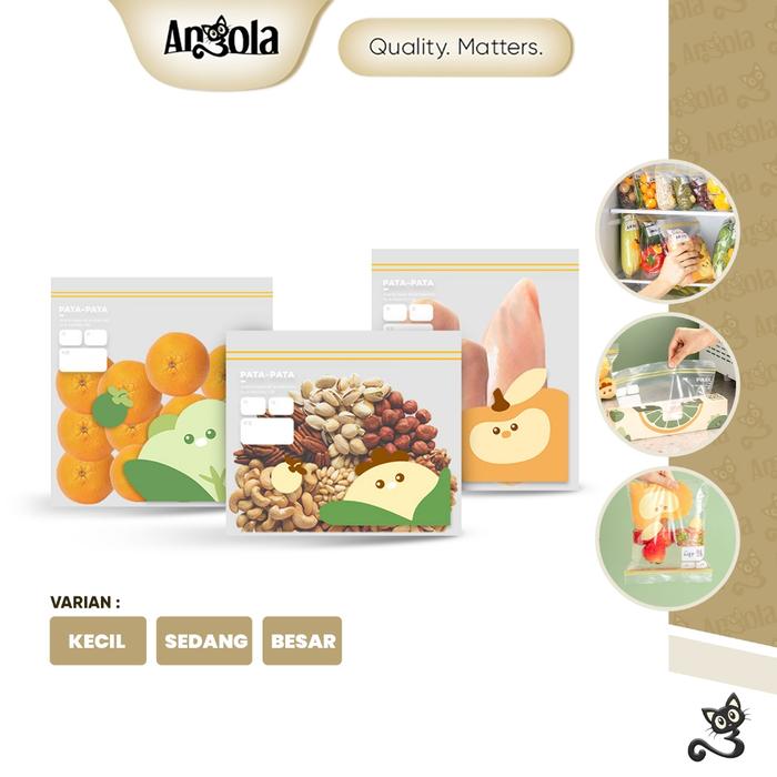 ANGOLA Plastik Ziplock Sayuran Reusable E57-E59 Fresh Wadah Kantong Kulkas Penyimpan Makanan Sayuran