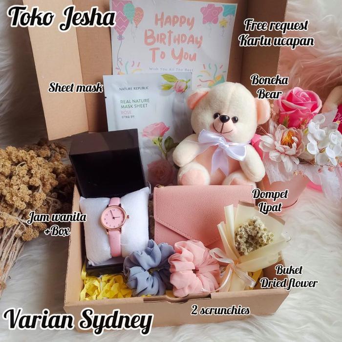 KADO ULTAH CEWEK SERBA PINK HAMPERS GIFT BOX HADIAH ULANG TAHUN PACAR WISUDA WEDDING ANNIVERSARY IST