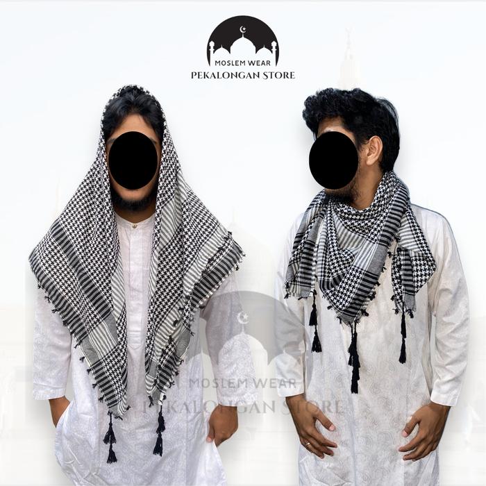 Sorban Segi Empat Rumbai / Rida / Imamah / Shawl / Sorban Warna / Sorban Hitam Putih / Sorban Koncer