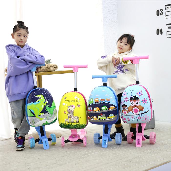 kids scooter luggage cute cabin trolley trunk lazy toys suitcase for