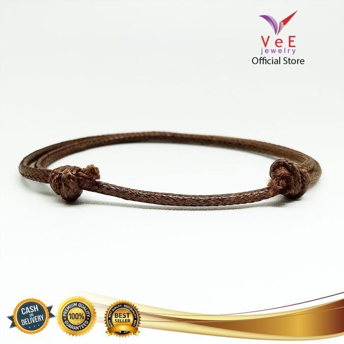 MURAH Gelang Tali Korea 1.5mm Coklat Tua - VeE Gelang Pria Wanita