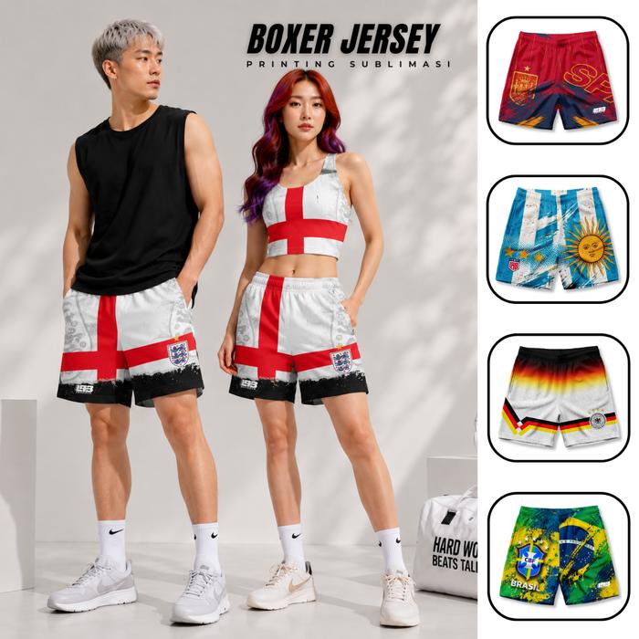 Celana pendek Jersey boardshort sablon printing sublimasi motif fantasi bola ukuran all size dan jum