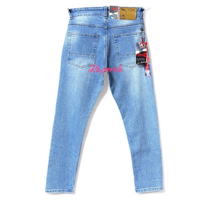 cmjee vintage denim shock nekad celana panjang jeans pria slimfit warna biru telur asin blits bahan 
