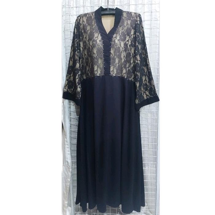 gamis simple elegan matt wolfis kombi brokat