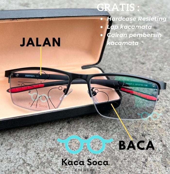 KACAMATA BACA PLUS LENSA PROGRESIF PHOTOCROMIC BACA DAN JALAN | KACAMATA SPORTY LENSA PROGRESIF FRAM