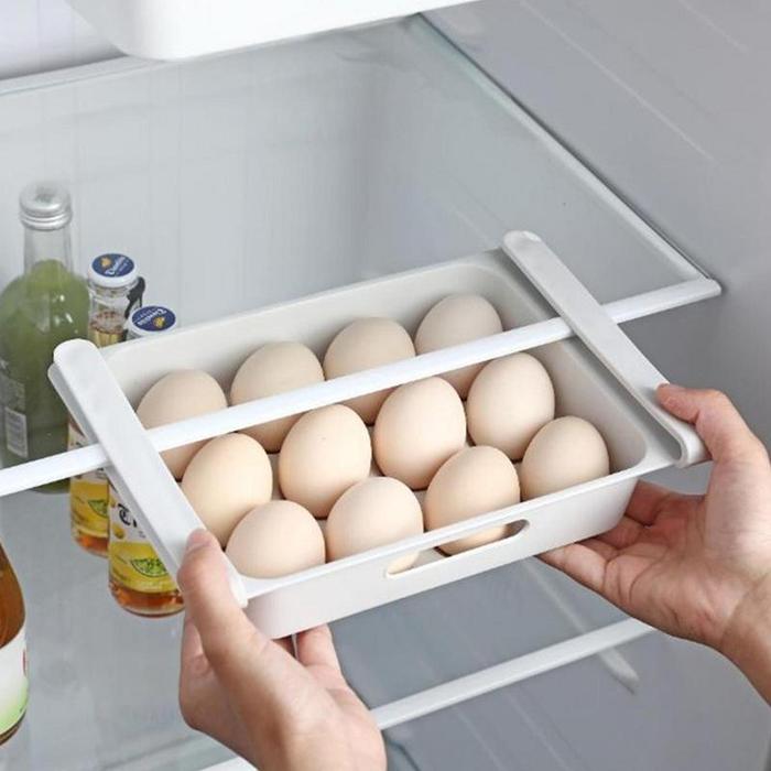 Pemegang Telur untuk Kulkas 12 Kotak Laci Telur Kulkas Bening dengan