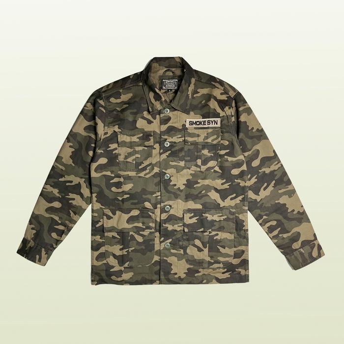 Smoke Jacket Semi Parka Jacket Camo Canvas Casual Jaket Motor Pria Bomber Outer Distro Uni Cowok Kat