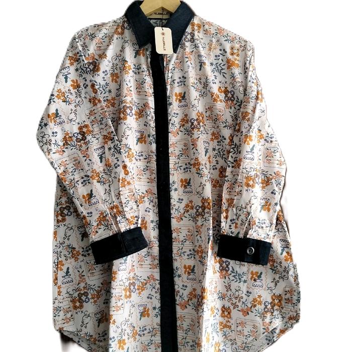Ghia Tunik Wanita Atasan Bunga Motif Elegan untuk Penggunaan Sehari-hari