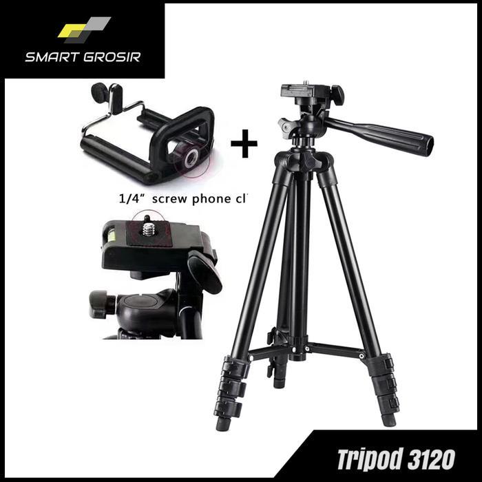 Tripod HP 3120 Panjang 1 Meter Stand Kamera Lampu Tripot Handphone 1M