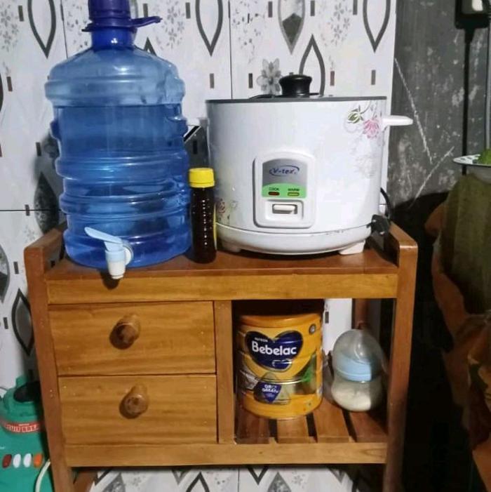 RAK BUMBU, KOSMETIK 2 TINGKAT KOMBINASI LACI