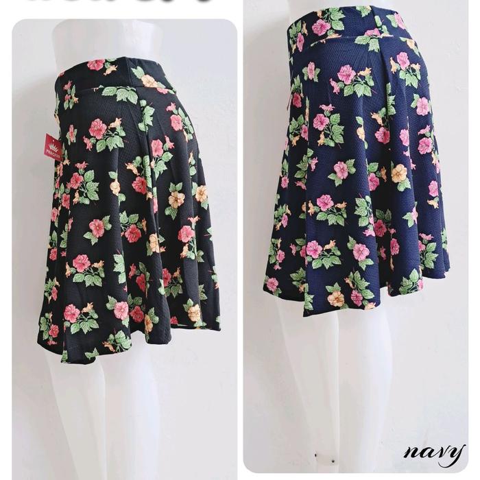 rok pendek bahan wafer allsize max bb 65kg motif bunga