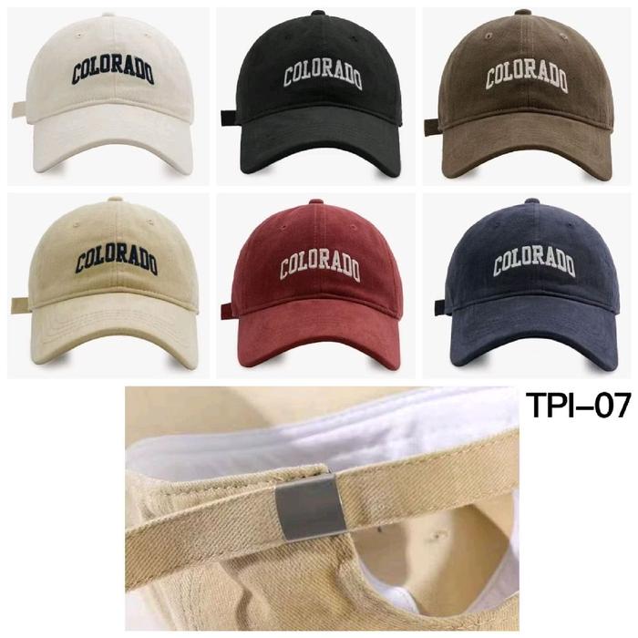 Colorado Topi Baseball Polos TPI-07 Bahan Cotton Jeans All Size Lingkar Kepala 54-60 cm Strap Adjust