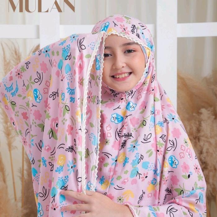 Memboemi-Mukena Anak 2026 Bahan Rayon Viscose Remaja Motif Lucu 2in1 Bonus Pouch Cantik untuk Tampil