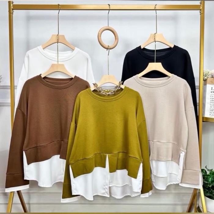 BLOUSE RAJUT MIX KATUN IMPORT / BLOUSE POLOS