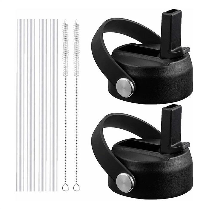 2 Pack Straw Lid for Hydro Flask Wide Mouth 12Oz 18Oz 32Oz 40Oz 64Oz,Flexible Handle Replacement Lid