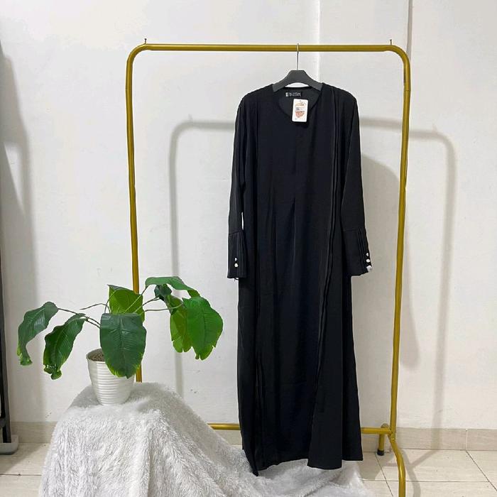 Abaya Azda Set Khimar French Instan + Cadar Hitam | Gamis Syar'i Premium Muslimah | Abaya Azda Set H