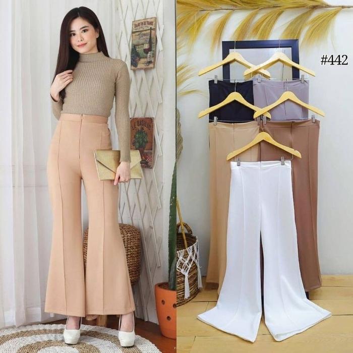 NEW FLARE PANTS SCUBA ZIPPER // CUTBRAY CUBIT ZIPPER HIGHWAIST