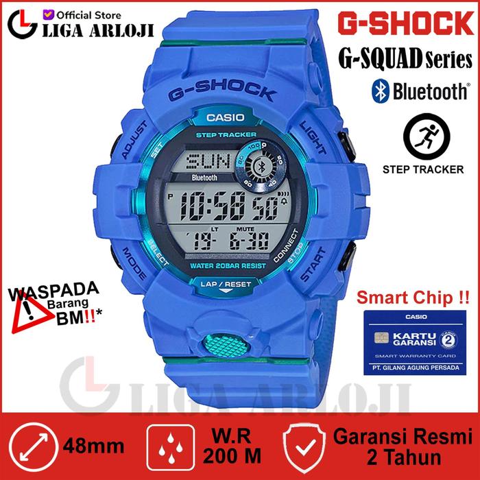 Casio G-Shock G-SQUAD GBD-800-2DR Jam Tangan Pria GSHOCK GBD800 Biru