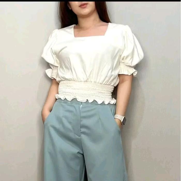 COD BAJU DIARA ATASAN CROP TOP/BAJU CEWE KEKINIAN/KORAN BLOUSE Pendek Kain Katun Lembut Twill Nyaman