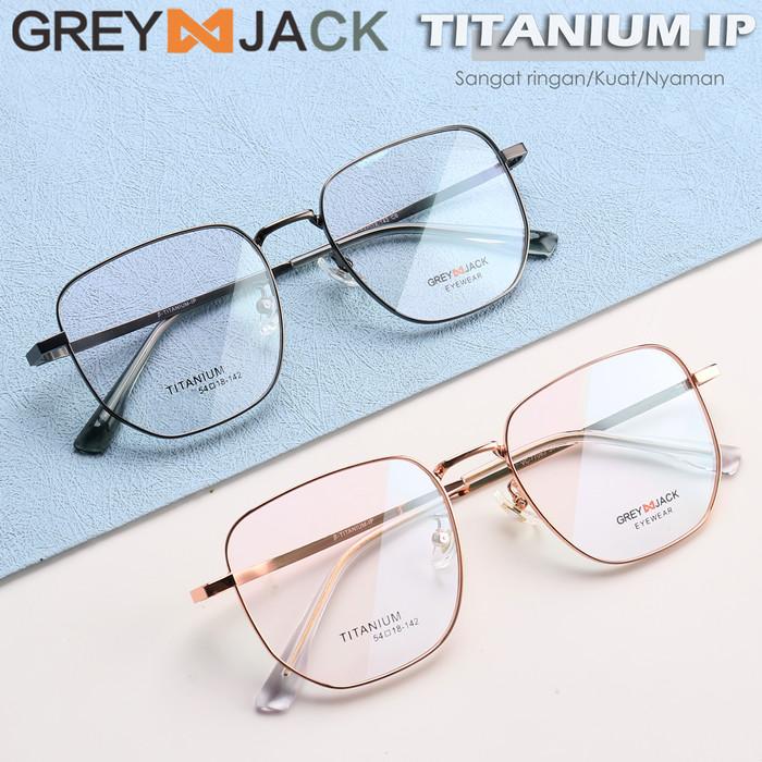 A✔C8 GREY JACK FRAME KACAMATA EL KOTAK STYLE SIMPLE MINUS 77063 G☎QX